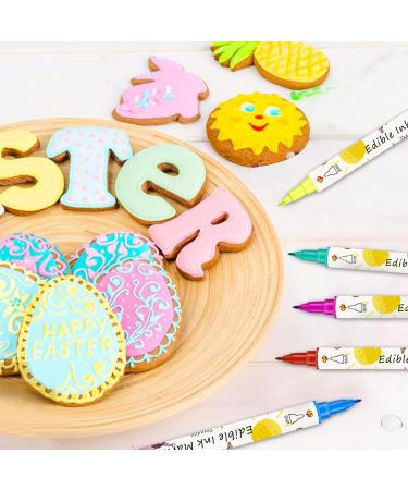 12Pcs Dual Sided Edible Food Colouring Pens | Food Grade Icing & Markers for Cakes, Cookies & Desserts - Buy Online on SooperMarket.com