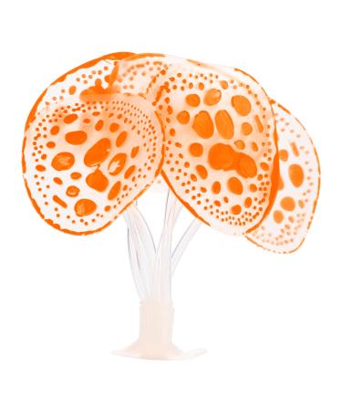 VOCOSTE Silicone Glowing Aquarium Simulation Coral with Suction Cup Orange
