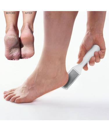 AMOS Callus Rasp Foot File Callus Remover for Hard Skin Double Sided Pedicure Tool Kit with Easy Grip Ergonomic Handle Built-In Waste Compartment| Foot Care - Buy Online on SooperMarket.com