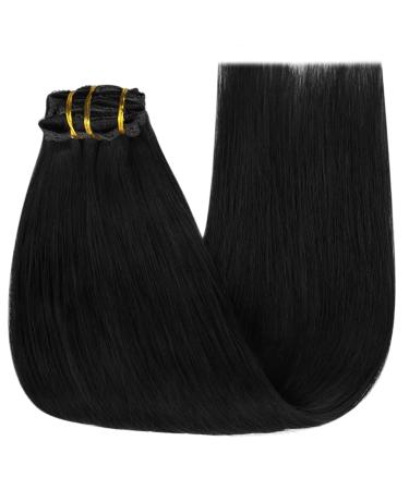 Youngsee Real Hair Clip In Extensions - 35cm Black 120g Remy Human Hair 7PCS - Buy Online on SooperMarket.com