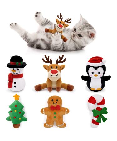 Christmas Catnip Toys Cat Chew Toy Bite Resistant Catnip Toys for Cats Catnip Filled Cat Teething Toy Festive Holiday Cat Lover Gift