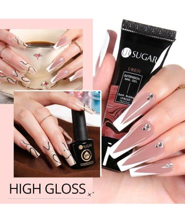 Ur Sugar Poly Gel Nail Set | 6 Colors Builder Kit for DIY Home Manicure | Base & Top Coat & Slip Solution Included | Perfect for Nail Extensions & Brown Shades - Buy Online on SooperMarket.com