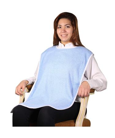 6PK - Super Soft 100% Terry Cloth Adult Bib with Closure
