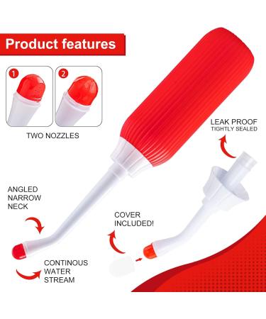 Shop Luqeeg 500ml Perineal Bottle - Portable Travel Bidet for Postpartum Care Gentle Cleaning for Women Men & Babies - 2 Nozzles Included - Buy Online on SooperMarket.com