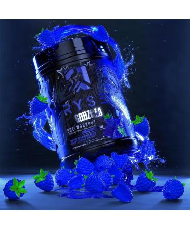 RYSE Noel Deyzel x Godzilla Pre Workout | Intense Pumps Energy & Focus | Citrulline & Beta Alanine | 400mg Total Caffeine | 40 Servings (Blue Raspberry) - Buy Online on SooperMarket.com