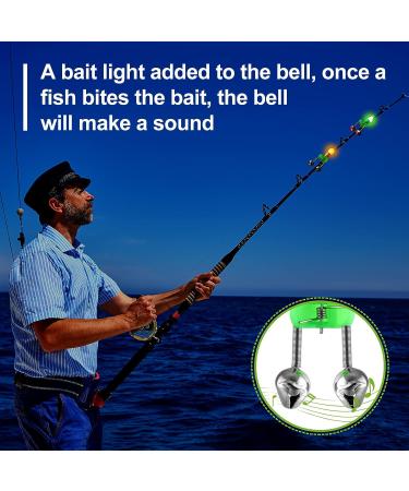 120 Pcs LED Night Fishing Rod Bait Alarm and Indicator Set - Dual Ring Bite Alarm, Glow Fishing Light, Portable Accessories - Green and Red Light - Buy Online on SooperMarket.com