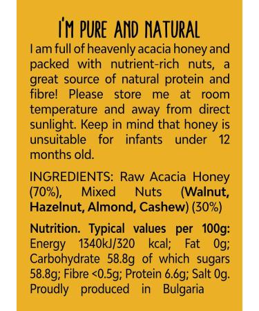 BeeHype - It's Nuts! Mixed Nuts in Pure Raw Acacia Honey with Natural Enzymes Vitamins Minerals Antioxidants and 14g of Protein Per Jar 6 x 215g It's Nuts! Pack of 6 - Buy Online on SooperMarket.com