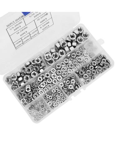 Nuts Hex Nuts Stainless Steel 360pcs Stainless Steel Hex Nuts Coarse Thread American System UNC Nuts Fasteners - Buy Online on SooperMarket.com