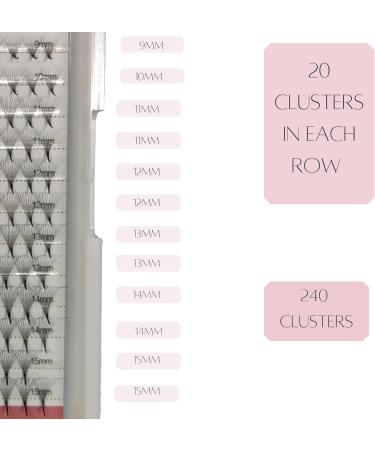 Promade Individual False Lashes Cluster Lashes DIY lash extensions Thin Band (9-15mm) Mix 9-15mm - Buy Online on SooperMarket.com