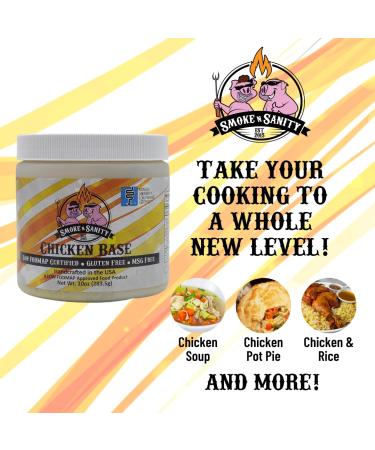 Smoke n Sanity Chicken Base - Low FODMAP Certified, Gluten & Dairy Free (10.0 oz Jar) - Buy Online on SooperMarket.com