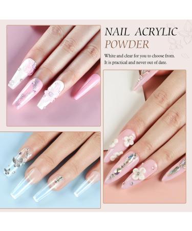 PEACECOLOR 6PC 8G Acrylic Powder Set Clear Pink White Nude Orange Dark Pink Color Collections Professional for Acrylic Nail Extension Carving Nails DIY Nail Art at Home No Lamp Needed XA-46 - Buy Online on SooperMarket.com