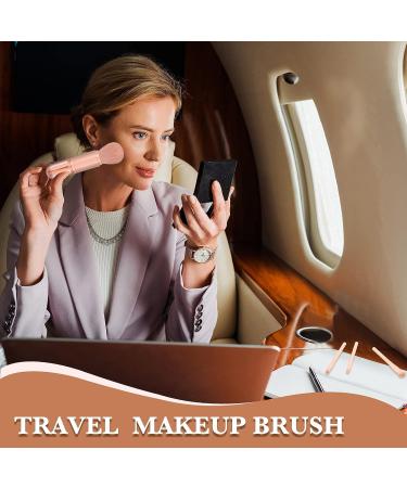 Small Travel Brush Makeup Set - 4 in 1 Portable Mini Lip, Foundation, Blending Powder, Eye Shadow Brushes for Women - Buy Online on SooperMarket.com