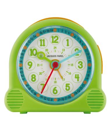 Jacques Farel Happy Learning Children's Awecker Learning Alarms Boys Girls Green Hall Blue With Light and Snooze Analog Quartz ACL 02
