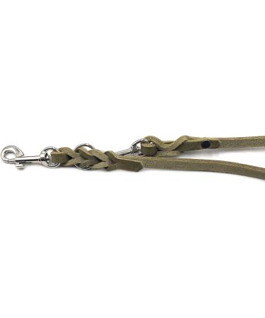 Adjustable Dog Liner for Small & Large Dogs 2.40m Olive Green Double Linen Leash - Buy Online on SooperMarket.com