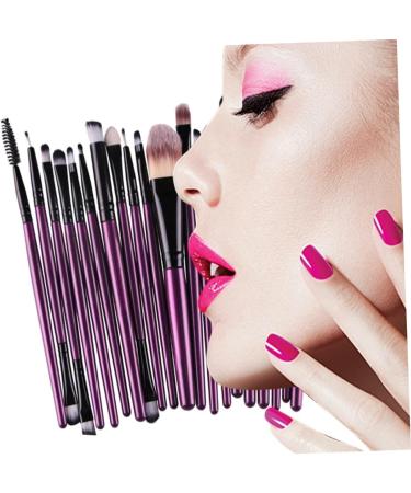 Angoily 20pc Makeup Purple Kit Make-up Tube Shadow Black Eye Toiletry Brush Tool Cosmetic Making Rod - Buy Online on SooperMarket.com