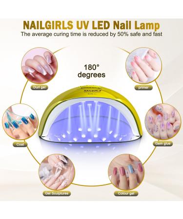 NAILGIRLS 150W UV LED Nail Lamp for Home Salon Professional | Gel Polish Nail Dryer with Timer Presets | Auto Sensor & Detachable Base | Gold Nail Art Tools for Fingernail & Toenail - Buy Online on SooperMarket.com