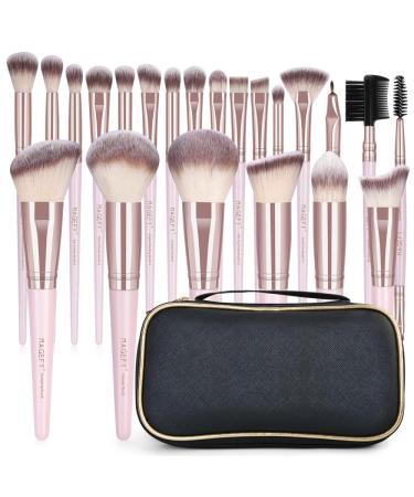 Brush set make -up magefy Professional 22 pcs cosmetic brush set make -up brush kit foundation eyeshadow make -up up brush cosmetics brush set with PU leather bag pink