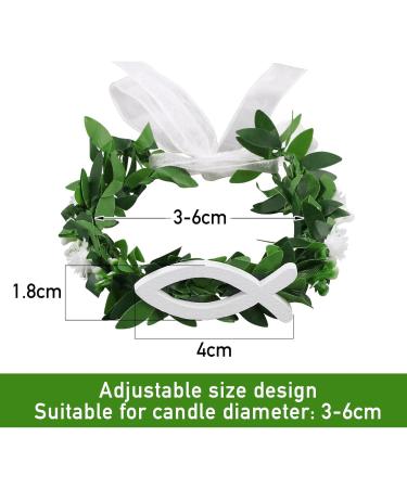 Bofunx Drip Protection Candle Wreath - Christening Communion & Wedding Decorative Skirt with White Fish Design - Buy Online on SooperMarket.com