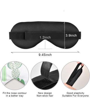 Haskirky Light Blocking Eye Mask - Adjustable Unisex Travel & Meditation Mask - Comfortable Sleep Mask with Cartoon Cacti Design - Buy Online on SooperMarket.com