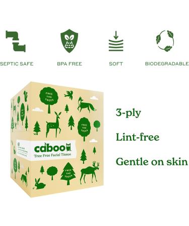 Caboo Tree Free Bamboo Facial Tissue Paper - Eco Friendly Hypoallergenic 360 Total Tissues Cube Boxes (6) - Buy Online on SooperMarket.com