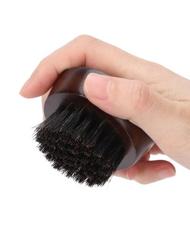 Professional Beard Care Brush Practical Beard Styling Comb with Wooden Handle Skin Friendly Broken Hair Brush for Deep Cleansing and Exfoliating Shaving Brush for Soap Shaving Cream (Brown)