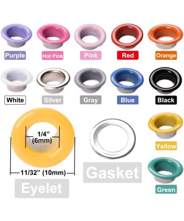 360 Sets 1/4 Inch Multi-Color Metal Grommet Eyelets Kit with Installation Tools - 12 Colors | Hotetey Grommet Tool Kit - Buy Online on SooperMarket.com