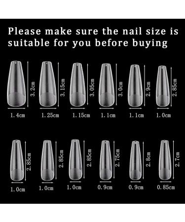 500PC Long Coffin Nail Tips - Ballerina Full Cover Press On Nails | 10 Sizes for DIY Nail Salon - Buy Online on SooperMarket.com
