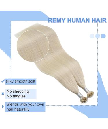 Youngsee Nano Ring Hair Extensions - 45cm Platinum Blonde Real Hair 50g Premium Quality #60A - Buy Online on SooperMarket.com