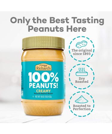 Crazy Richard Creamy Peanut Butter 16 oz (4 Pack) - 1 Pound Creamy Peanut Butter - Buy Online on SooperMarket.com