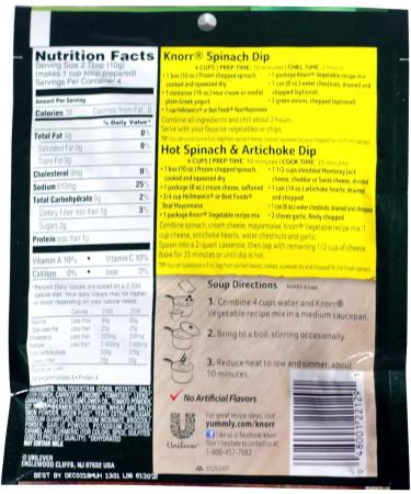 Knorr Vegetable Recipe Mix 1.4 Ounce Packet (Pack of 3) - Buy Online on SooperMarket.com