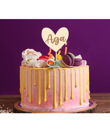 Alsino Personalized Cake Topper - Sustainable Wood Heart Engraved for Weddings Birthdays Baptisms & More - Buy Online on SooperMarket.com