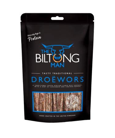The Biltong Man | Tasty Traditional Dro wors Sticks | High Protein Beef Snack | Keto-friendly South African Dried Beef Sausage 250 Grams 250 g (Pack of 1)