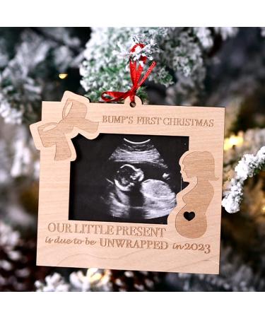 Heart's Sign Bump 1st Christmas Ornament 2022 | Ultrasound Frame for Mom To Be | New Mom Gifts - Buy Online on SooperMarket.com