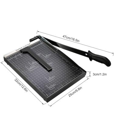 Paper Trimmer  A4 Paper Cutter Guillotine with Heavy Duty Gridded Base Cut Length 12 Sheets Capacity  Cutting Paper Machine for Home Office (Black) - Buy Online on SooperMarket.com