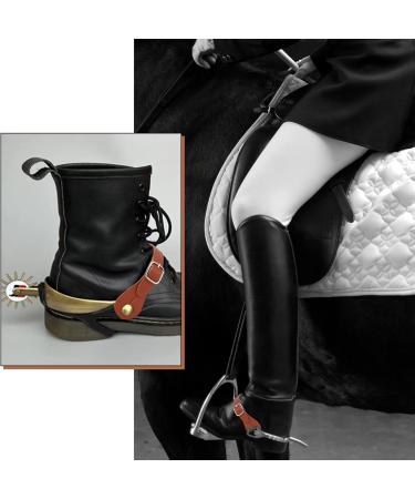 GORGECRAFT 4Pcs Leather Spur Straps Adjustable Boot Strap Western Man Woman Single Ply Leather Horizons Spur Straps with Zinc Alloy Clasp for Equestrian Supplies Thigh High Boots Chocolate - Buy Online on SooperMarket.com