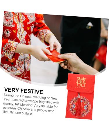 MAGICLULU 2 Pcs Tassel Fabric Red Envelope Hongbao Envelopes Lucky Money Packets Chinese New Year Red Packet Purses for Weddings Red Purse Wedding Cloth Envelopes Money Bag Brocade Christmas Assorted Color 1x2pcs 18X10.5CMx2pcs - Buy Online on SooperMarket.com