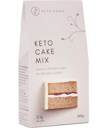 Keto Hana Healthy Keto Diet Vanilla Sponge Cake Baking Mix Without Any Refined Sugars or Flour - Only 3.1g Net Carbs Per Serving