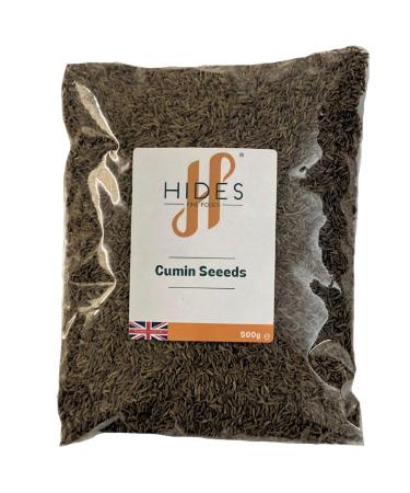 Hides Fine Foods - Cumin Seeds 500g - GMO Free - Suitable for Vegetarians - Spice Staple - North African Cuisine - Indian Spices - Jeera Cumin Seeds - Mexican Dishes - Curries - Stews