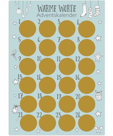 Nastami Scratch-Off Advent Calendar - A3 Christmas Countdown | Unique & Interactive Holiday Fun - Buy Online on SooperMarket.com