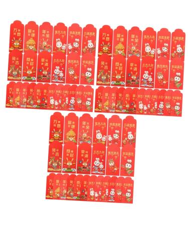 ABOOFAN 72 pcs Kids red envelopes Wallet Bag Chinese Zodiac Wedding aldult Festive Piggy Bank Paper Pocket red Envelope Lovely red envelopes Rabbit Envelope See envelopes Gift Paper Money