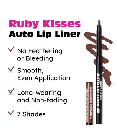 Ruby Kisses Auto Lip Liner Pencil 3-Pack - Long Lasting, Smooth Application - Brown Mechanical Lip Liner - Buy Online on SooperMarket.com