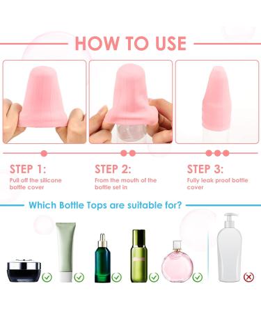 Travel Silicone Bottle Covers - 8 Pack Reusable Protective Spout Covers for Shampoo & Shower Gel - Safe Travel Accessories - Buy Online on SooperMarket.com