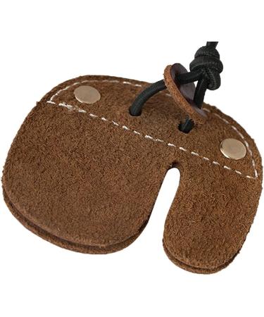 CyberDyer Cow Leather Archery Finger Tab for Recurve Bows - Brown | Hunting Finger Protector - Buy Online on SooperMarket.com