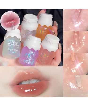 Mrettick Shimmer Lip Gloss Set - 5 Colors | Hydrating Lip Glow Oil and Tinted Balm Set - Buy Online on SooperMarket.com
