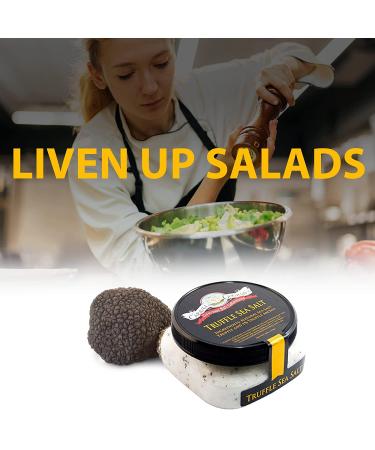 Caravel Gourmet Black Truffle Salt - Gluten-Free Truffle Seasoning 4oz Jar - Non-GMO Gourmet Salt with Natural Sea Salt and Truffle Oil - Buy Online on SooperMarket.com