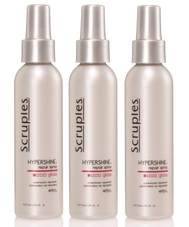 Scruples Hypershine Repair Spray - Reparative Hair Gloss + Finishing Spray Infused With Argan Oil - Humidity Resistant + Smoothing Hair Shine Spray - For All Hair Types (4.2 oz pack of 3)