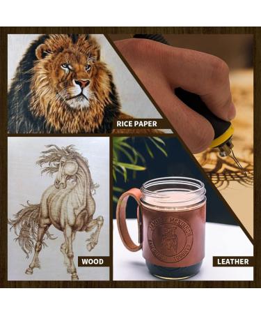Viiart Professional Pyrography Tool Kit 60W Upgraded Wood Burning Kits with 20pcs Pyrography Wire Tips Digital Adjustable Pyrography Machine for Wood and Gourd(Single Pen) - Buy Online on SooperMarket.com