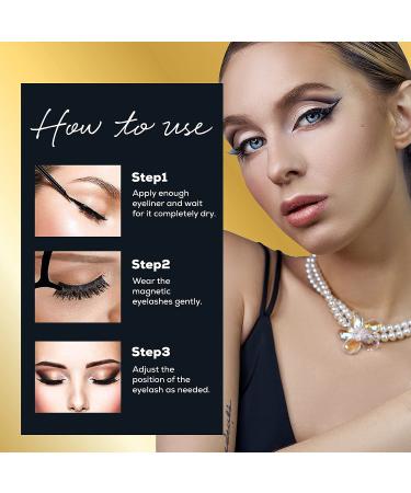 DUXEC Magnetic Eyelashes with Eyeliner Kit - 7 Reusable 3D Natural Look Pairs | Waterproof, Easy to Wear, No Glue Needed | Includes Tweezers (Pack of 1) - Buy Online on SooperMarket.com