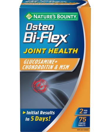Nature's Bounty Osteo Bi-Flex Platinum Supplement Helps Maintain Bones and Joint Health 75 Caplets