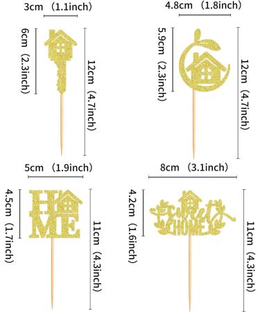 Cyodoos 24 Pcs Sweet Home Cupcake Toppers Glitter Welcome home Cupcake Picks Housewarming Cupcake Toppers New Home Theme Party Cake Decorations Supplies Golden Golden4 - Buy Online on SooperMarket.com